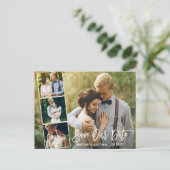 Moderne penseelscript 4 Foto opslaan Datum Briefkaart (Staand voorkant)