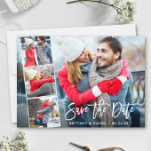 Moderne penseelscript 4 Foto Save The Date