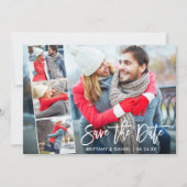 Moderne penseelscript 4 Foto Save The Date (Voorkant)