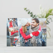 Moderne penseelscript 4 Foto Save The Date (Staand voorkant)
