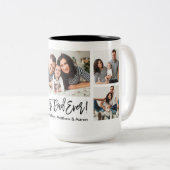 Moderne penseelscript 5 Foto beste vader ooit Tweekleurige Koffiemok (Voorkant rechts)