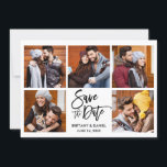 Moderne penseelscript 5 Foto Save The Date<br><div class="desc">Het moderne Manuscript van de Borstel 5 het Koesje van de Foto sparen de Kaart van de Aankondiging van het Verloving van de Datum</div>