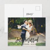 Moderne penseelscript, alleen gehuwde foto briefkaart (Voorkant / Achterkant)