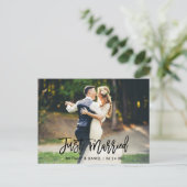 Moderne penseelscript, alleen gehuwde foto briefkaart (Staand voorkant)