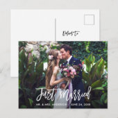 Moderne penseelscript alleen gehuwde weduwfoto briefkaart (Voorkant / Achterkant)