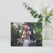 Moderne penseelscript alleen gehuwde weduwfoto briefkaart (Staand voorkant)