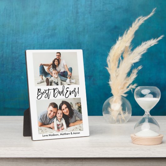 Moderne penseelscript Beste pap ooit 2 Foto Fotoplaat (Zijkant)