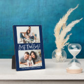 Moderne penseelscript Beste pap ooit 2 Fotoblauw Fotoplaat (Zijkant)