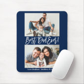 Moderne penseelscript Beste pap ooit 2 Fotoblauw Muismat (Met muis)