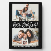 Moderne penseelscript Beste pap ooit 2 foto's Fotoplaat (voorkant)