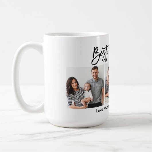 Moderne penseelscript Beste pap ooit 3 Foto Koffiemok (Links)