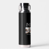 Moderne penseelscript Beste pap ooit 3 Foto Waterfles (Voorkant)