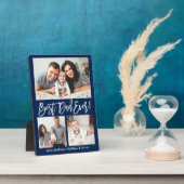 Moderne penseelscript Beste pap ooit 3 Fotoblauw Fotoplaat (Zijkant)