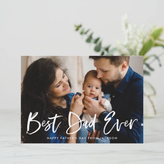 Moderne penseelscript Beste pap ooit Vaderdag (Staand voorkant)