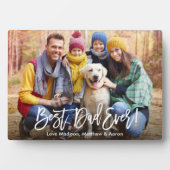 Moderne penseelscript Beste vader ooit foto Fotoplaat (voorkant)