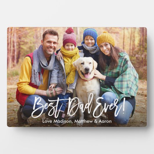 Moderne penseelscript Beste vader ooit foto Fotoplaat (voorkant)