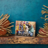 Moderne penseelscript Beste vader ooit foto Fotoplaat (Zijkant)