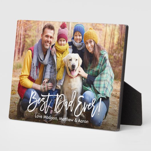 Moderne penseelscript Beste vader ooit foto Fotoplaat (Zijkant)
