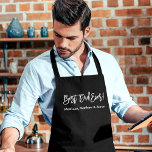 Moderne penseelscript beste vader ooit schort<br><div class="desc">Modern Brush Script Best Dad Ever Schort met Red Hearts - Zwart of kies achtergrondkleur</div>