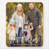 Moderne penseelscript Foto beste vader ooit Muismat (Voorkant)