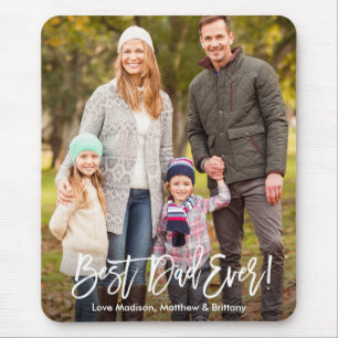 Moderne penseelscript Foto beste vader ooit Muismat