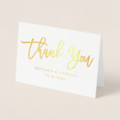 Moderne penseelscript Gold Hartelijk dank voor het Folie Kaarten (Voorkant)