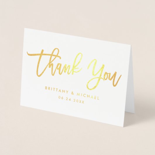 Moderne penseelscript Gold Hartelijk dank voor het Folie Kaarten (Voorkant)