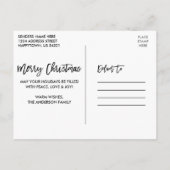 Moderne penseelscript met prettig kerstfeest 3 fot briefkaart (Achterkant)