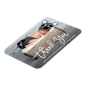 Moderne penseelscript nieuwe baby bedankt wat magneet (Linkerzijde)