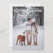 Moderne penseelscript voor prettige kerstfoto kaart (Voorkant)