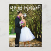 Moderne penseelscript We hebben een gehuwde paarse Briefkaart (Voorkant)