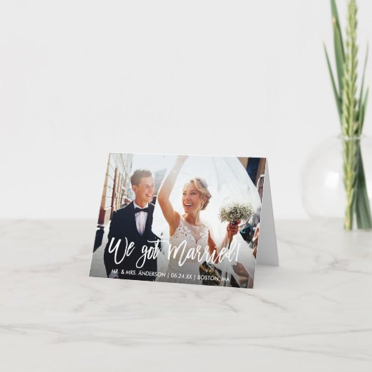 Moderne penseelscript We hebben Kaart voor gehuwde (Voorkant)