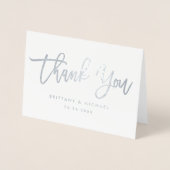 Moderne penseelscript zilver Hartelijk dank voor d Folie Kaarten (Voorkant)