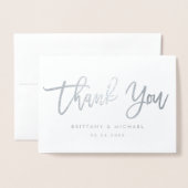 Moderne penseelscript zilver Hartelijk dank voor d Folie Kaarten (Voorkant met envelop)