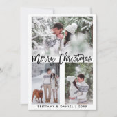 Moderne penseelscriptfoto voor prettig kerstfeest feestdagenkaart (Voorkant)