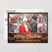 Moderne penseelslede 5 Fotopretkerst Briefkaart (Voorkant / Achterkant)