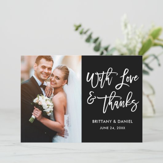 Moderne penseelsliefde en Bedankt bruiloft (Staand voorkant)