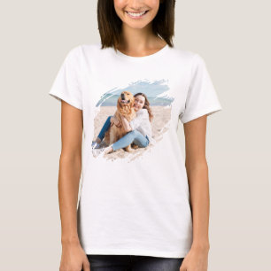 Moderne penseelstreek Aangepaste foto T-shirt