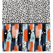 Moderne penseelstreek Dalmatische hond Abstract pa Douchegordijn (Voorkant)