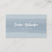 Moderne penseelstreek | Dusty Blue met QR-code Visitekaartje (Voorkant)