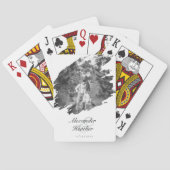 Moderne penseelstreek foto huwelijksgunst | Wit Pokerkaarten (Achterkant)