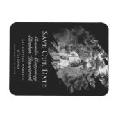 Moderne penseelstreek foto save the date zacht zwa magneet (Horizontaal)