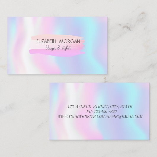 Moderne penseelstreek, holografisch visitekaartje (Voorkant / Achterkant)