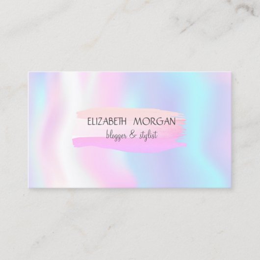 Moderne penseelstreek, holografisch visitekaartje (Voorkant)