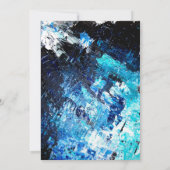 Moderne penseelstreek marine blauw acryl strand br kaart (Achterkant)