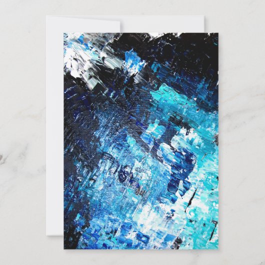 Moderne penseelstreek marine blauw acryl strand br kaart (Achterkant)