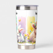 Moderne penseelstreek Paas Highland Koe 20oz Geïsoleerde Drinkbeker (Links)