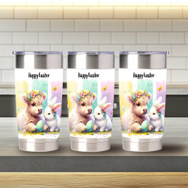 Moderne penseelstreek Paas Highland Koe 20oz Geïsoleerde Drinkbeker