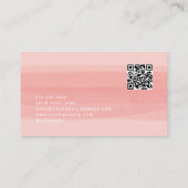 Moderne penseelstreek | Pink Peach met QR-code Visitekaartje (Achterkant)