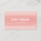 Moderne penseelstreek | Pink Peach met QR-code Visitekaartje (Voorkant)